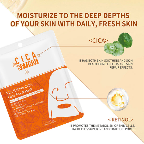 Retinol & CICA Dual Action Skincare Set | Serum + Face Masks for Hydration & Firmness [LIMIT-CC050+CC026]