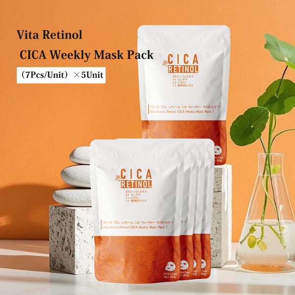 CICA + Retinol Care Set｜CICA Retinol Toner 500ml + 3 Popular Types of Face Masks (Total 105 Sheets)【LIMIT-CD500+ABD100】