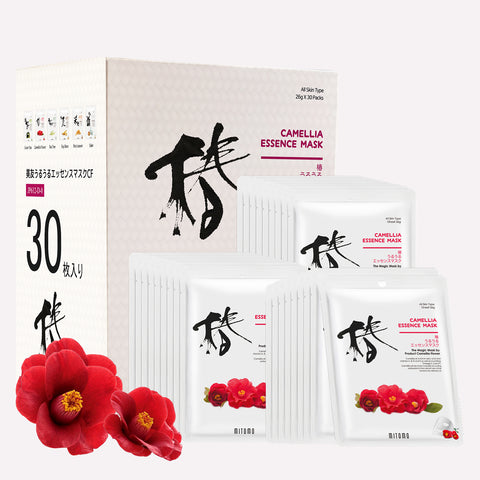 Mitomo Camellia Facial Essence Mask | 30 Sheets | Deep Moisture & Skin Repair [JPSS00612-D-0x003]