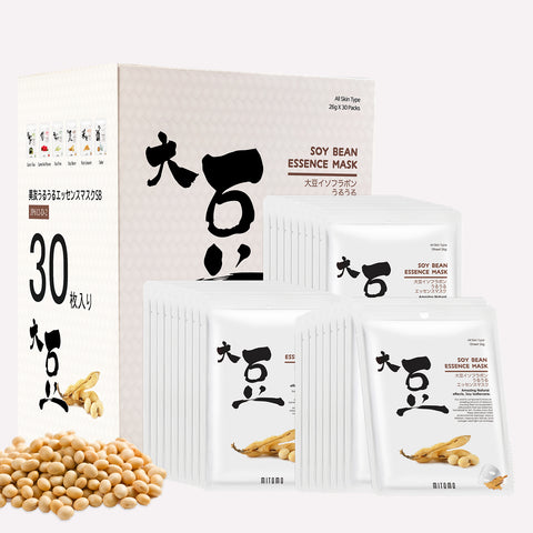 Mitomo Soybean Facial Essence Mask | 30 Sheets | Brightening & Firming Care[JPSS00612-D-2x003]