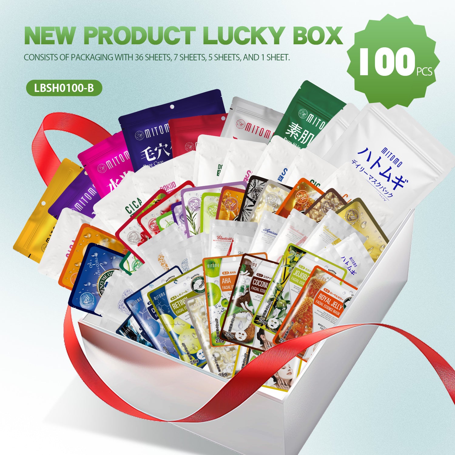 MITOMO Radiant Skin 100-Sheet Lucky Box [LBSH0100-B]