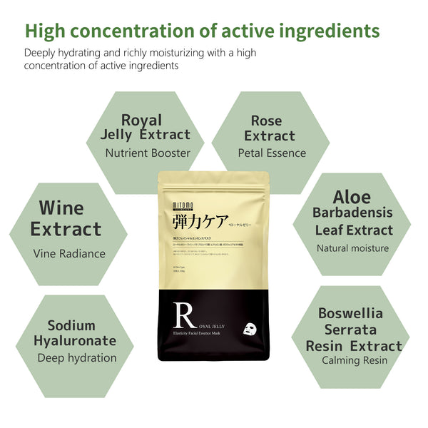 MITOMO SKIN CARE Elasticity Facial Essence Mask.Firming & Elasticity-– Collagen & Coenzyme Q10 for Youthful Skin【MTSA00505-E-0】