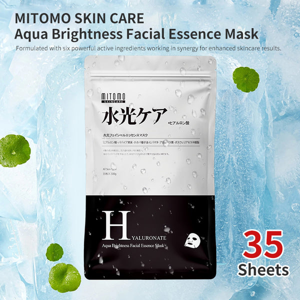 MITOMO SKIN CARE Aqua Brightness Facial Essence Mask.Jojoba Oil & Papaya for Radiant Hydration【MTSA00505-E-4】