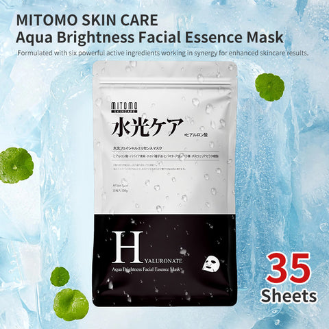 MITOMO SKIN CARE Aqua Brightness Facial Essence Mask.Jojoba Oil & Papaya for Radiant Hydration【MTSA00505-E-4】