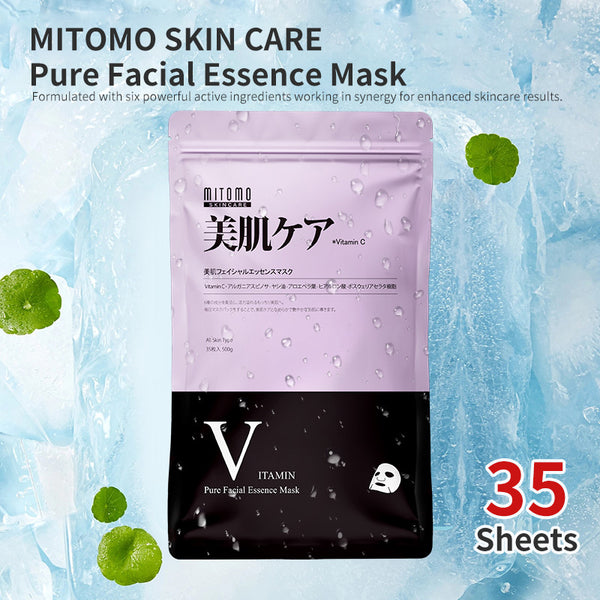 MITOMO SKIN CARE Pure Facial Essence Mask.Coconut & Acerola for Fresh, Nourished Skin【MTSA00505-E-5】
