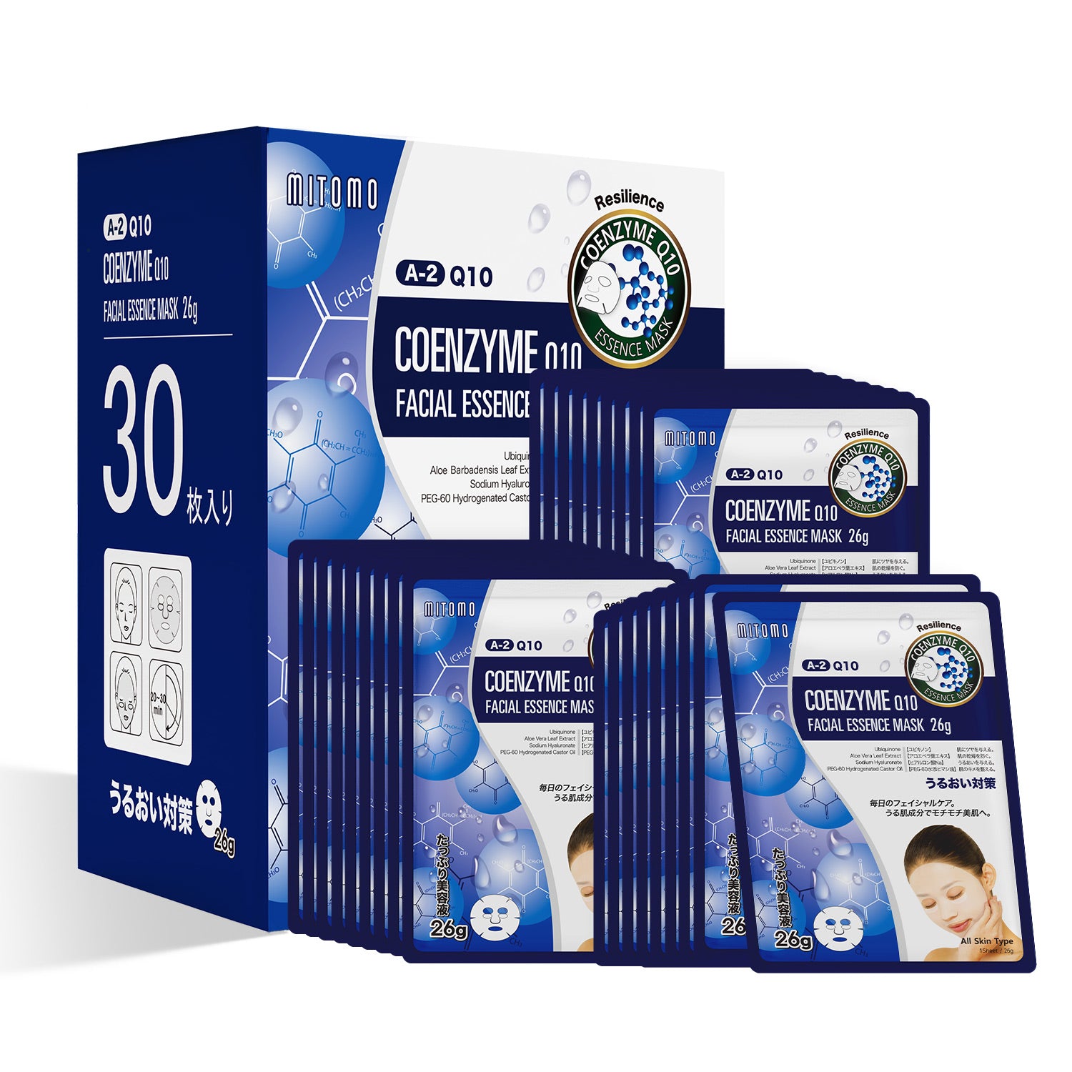 MITOMO Natural 512 Q10 Facial Essence Mask[MTSS00512-A-2Jx003]