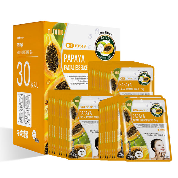 MITOMO Natural 512 Papaya Facial Essence Mask[MTSS00512-B-5Jx003]