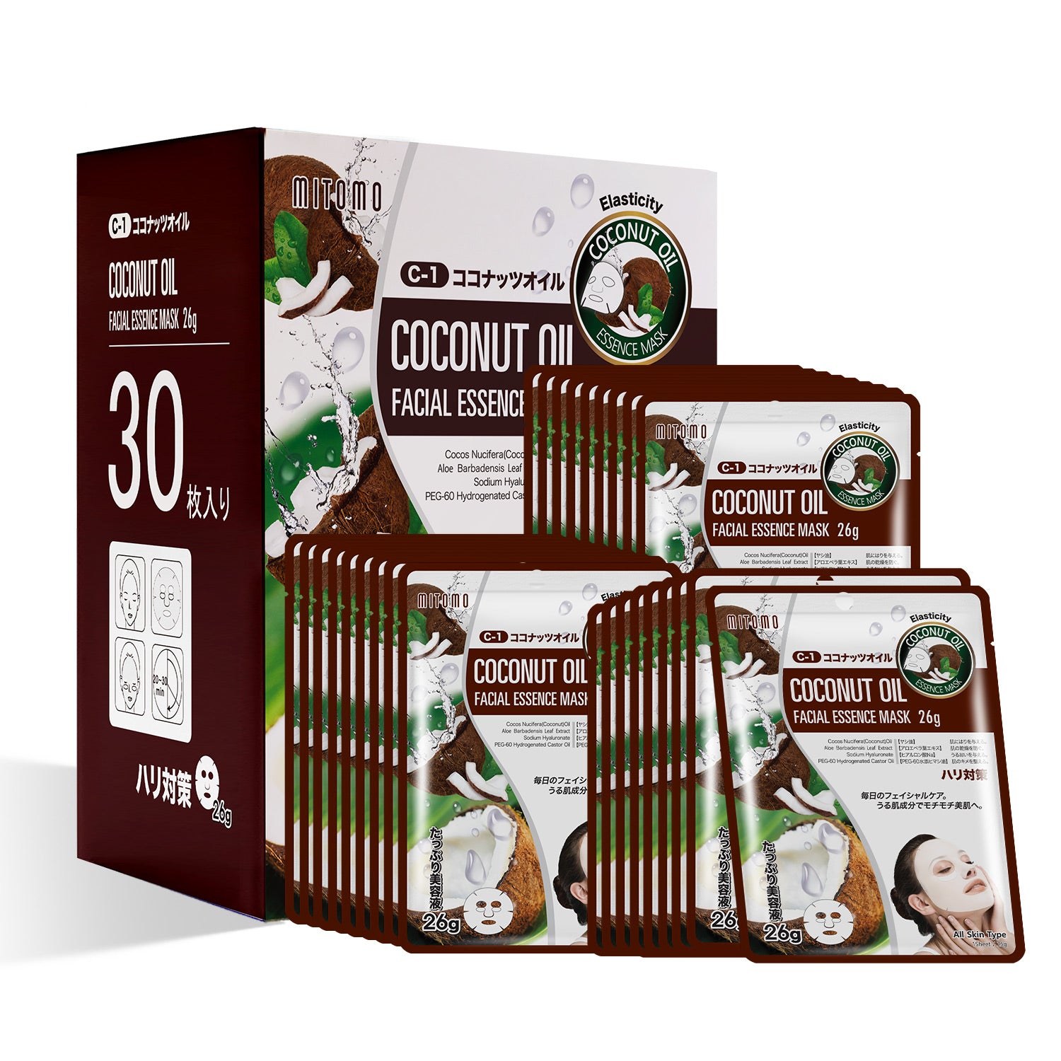 MITOMO Natural 512 Coconut Oil Facial Essence Mask[MTSS00512-C-1Jx003]