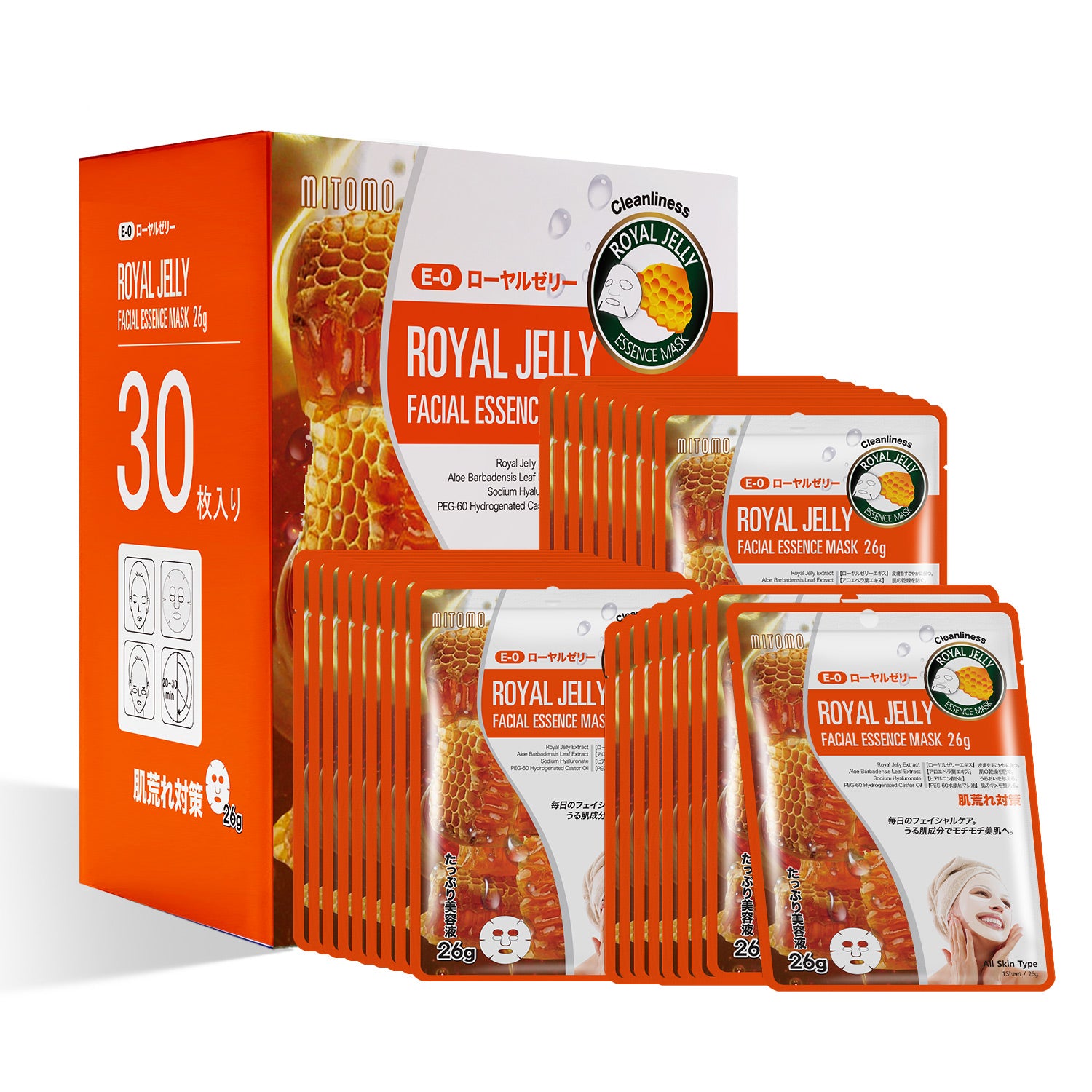 MITOMO Natural 512 Royal Jelly Facial Essence Mask[MTSS00512-E-0Jx003]