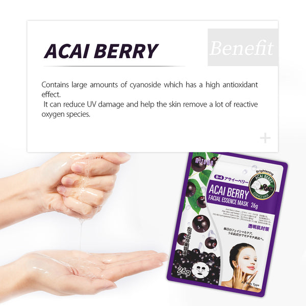 MITOMO Natural 516 Acai Berry Facial Essence Mask/30Sheets[MTSS00516-B-4x003]
