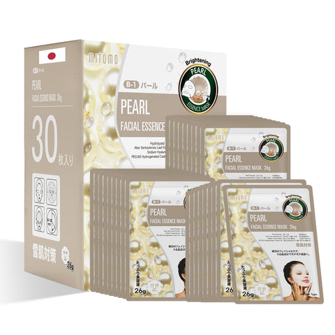 MITOMO Natural 516 Pearl Facial Essence Mask：30 Sheets[MTSS00516-B-1x003]