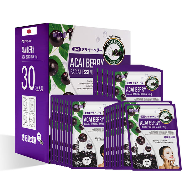 MITOMO Natural 516 Acai Berry Facial Essence Mask/30Sheets[MTSS00516-B-4x003]