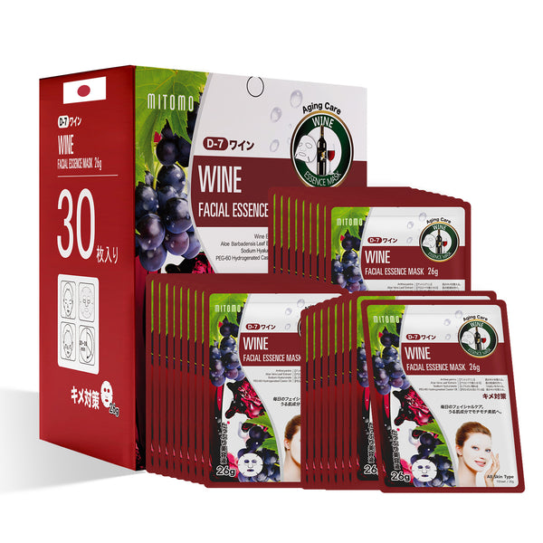 MITOMO Natural 516 Wine Facial Essence Mask：30 Sheets [MTSS00516-D-7x003]