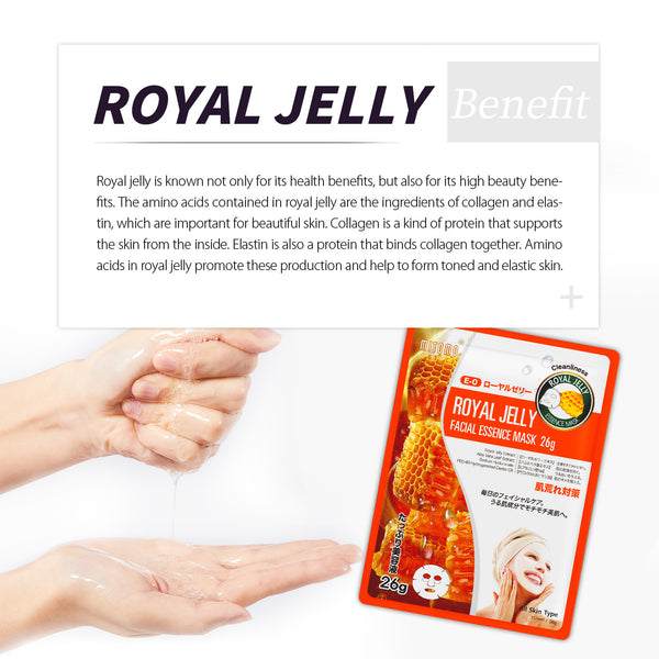 MITOMO Natural 516 Royal Jelly Facial Essence Mask:30 Sheets[MTSS00516-E-0x003]