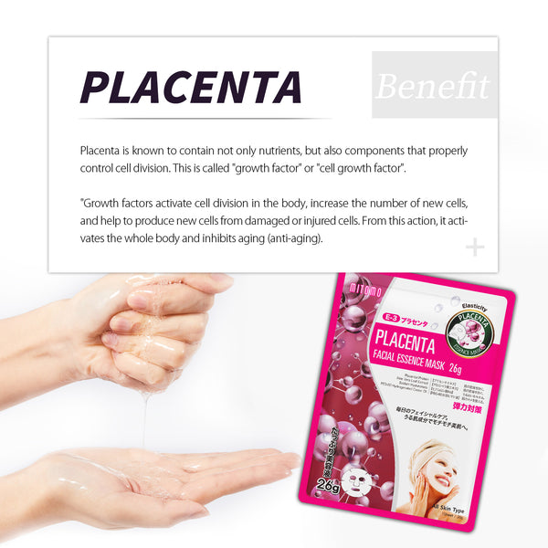 MITOMO Natural 516 Placenta Facial Essence Mask：30 Sheets [MTSS00516-E-3x003]