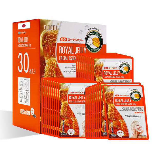 MITOMO Natural 516 Royal Jelly Facial Essence Mask:30 Sheets[MTSS00516-E-0x003]