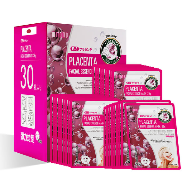 MITOMO Natural 516 Placenta Facial Essence Mask：30 Sheets [MTSS00516-E-3x003]