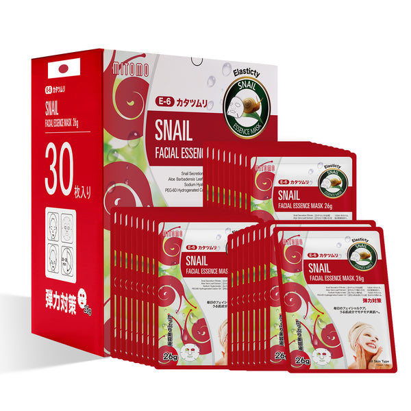 MITOMO Natural 516 Snail Facial Essence Mask：30 Sheets [MTSS00516-E-6x003]
