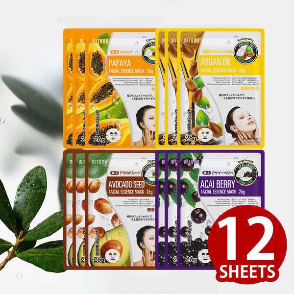 MITOMO  Hydration Skincare Beauty Face Mask Sheet bundles: 4 types - 12 Packs [TKMT00006-03-012]