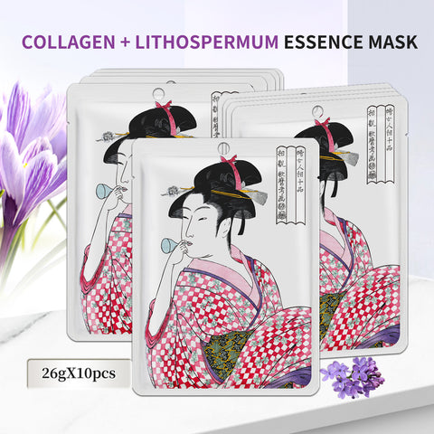 MITOMO COLLAGEN + LITHOSPERMUM ESSENCE MASK:Supports healthy skin regeneration and gives firmness [JPSS00602-A-2]