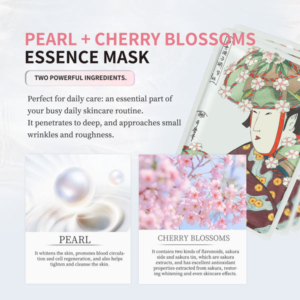 Mitomo Pearl + Cherry Blossom Facial Essence Mask [JPSS00604-A-3]