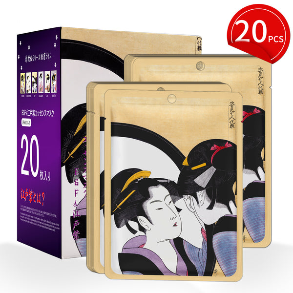 Mitomo EGF + Lithospermum Youthful Radiance Mask/20 PCS: Infused with EGF and Lithospermum Extract for Brightening and Revitalization [JPSS00602-A-3x002]