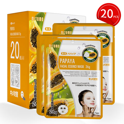MITOMO Natural 512 Papaya Facial Essence Mask[MTSS00512-B-5Jx002]