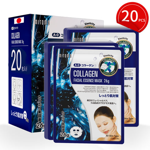 MITOMO Natural 516 Collagen Facial Essence Mask:20 Sheets[MTSS00516-A-0x002]