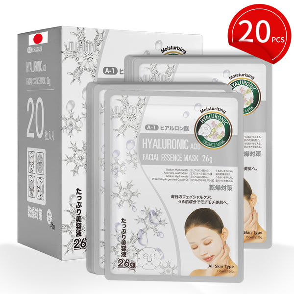 MITOMO Natural 516 Hyaluronic Acid Facial Essence Mask: 20 Sheets[MTSS00516-A-1x002]