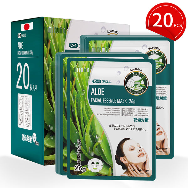 MITOMO Natural 516 Aloe Facial Essence Mask: 20 Sheets[MTSS00516-C-4x002]