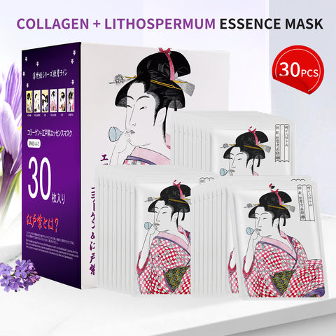 MITOMO COLLAGEN + LITHOSPERMUM ESSENCE MASK/30 PCS:Supports healthy skin regeneration and gives firmness [JPSS00602-A-2x003]