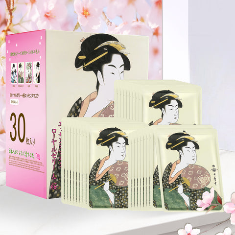 Mitomo Royal Jelly + Cherry Blossom Essence Mask | 30 Sheets | Nourishing & Brightening Care [JPSS00604-A-1x003]