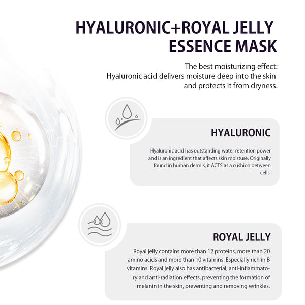 MITOMO HYALURONIC+ROYAL JELLY ESSENCE MASK-30 Sheets [MCSS00601-A-0x003]