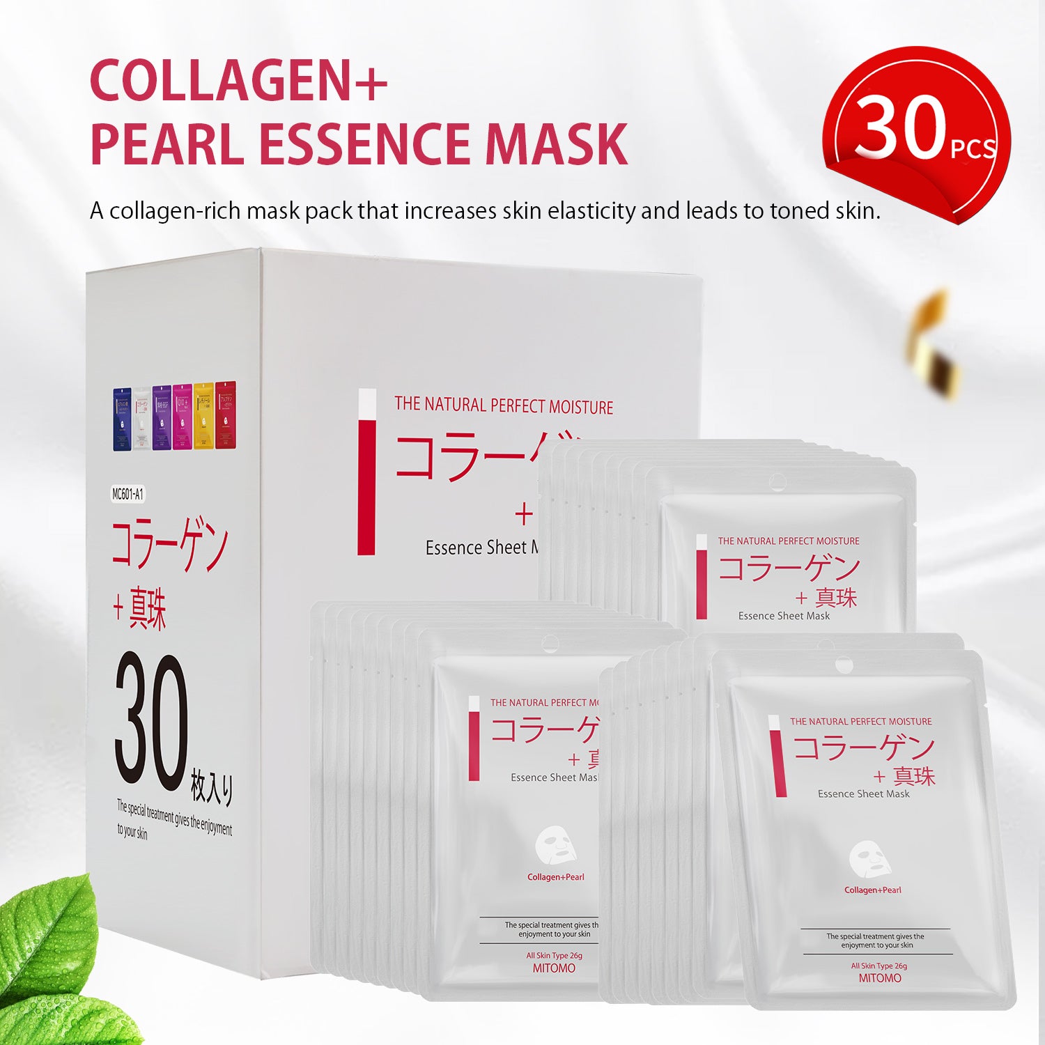 MITOMO COLLAGEN+PEARL ESSENCE MASK -30 Sheets [MCSS00601-A-1x003]