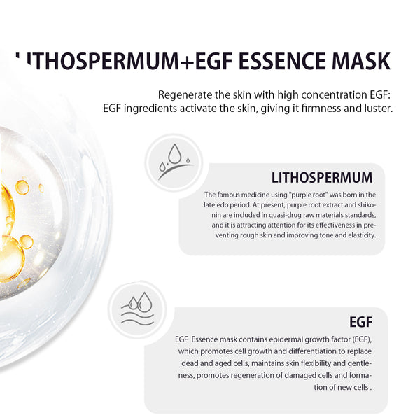 MITOMO LITHOSPERMUM+EGF ESSENCE MASK -30 Sheets [MCSS00601-A-2x003]