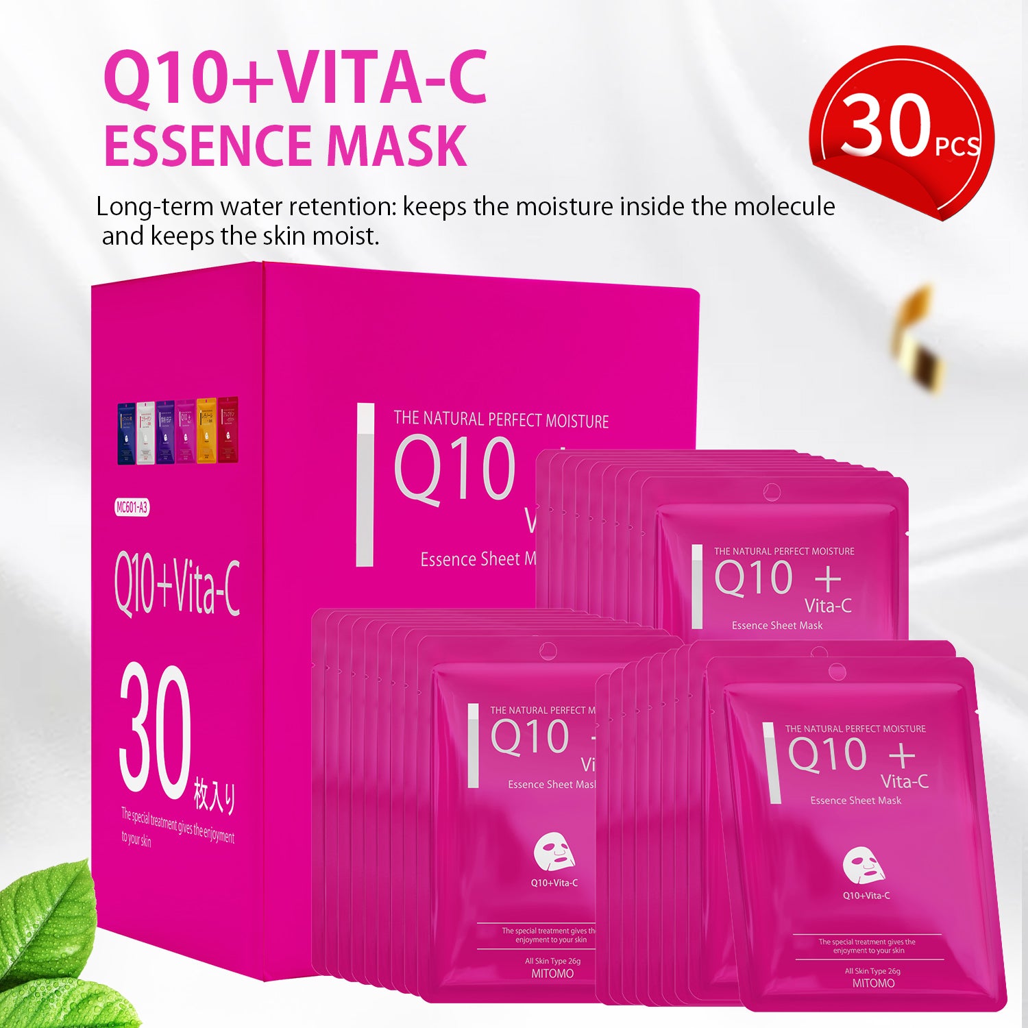 MITOMO Q10+VITA-C ESSENCE MASK  -30 Sheets [MCSS00601-A-3x003]