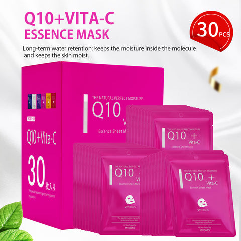 MITOMO Q10+VITA-C ESSENCE MASK  -30 Sheets [MCSS00601-A-3x003]