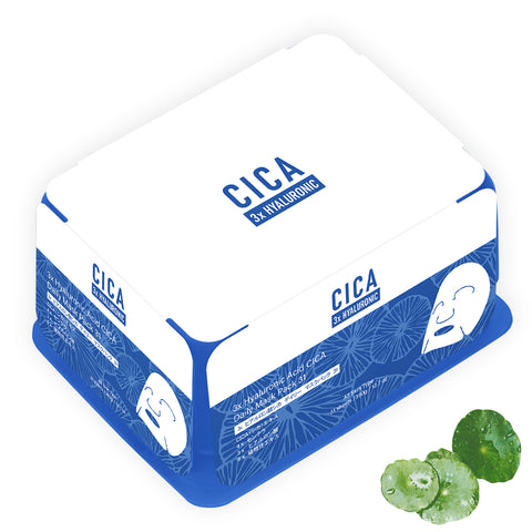 3x Hyaluronic Acid CICA Daily Face Mask Pack 31 Sheets [CC001-B-360] - Mitomo 