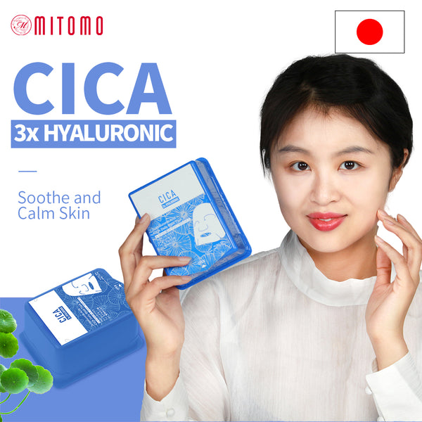 3x Hyaluronic Acid CICA Daily Face Mask Pack 31 Sheets [CC001-B-360] - Mitomo 