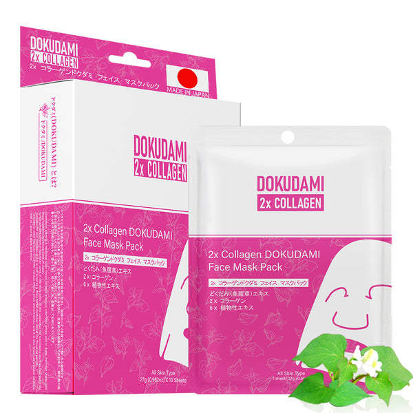 2x Collagen DOKUDAMI Face Mask Pack [DD001-A-027] - Mitomo 