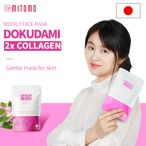 2x Collagen DOKUDAMI Weekly Face Mask Pack 7 Sheets [DD001-A-100] - Mitomo 