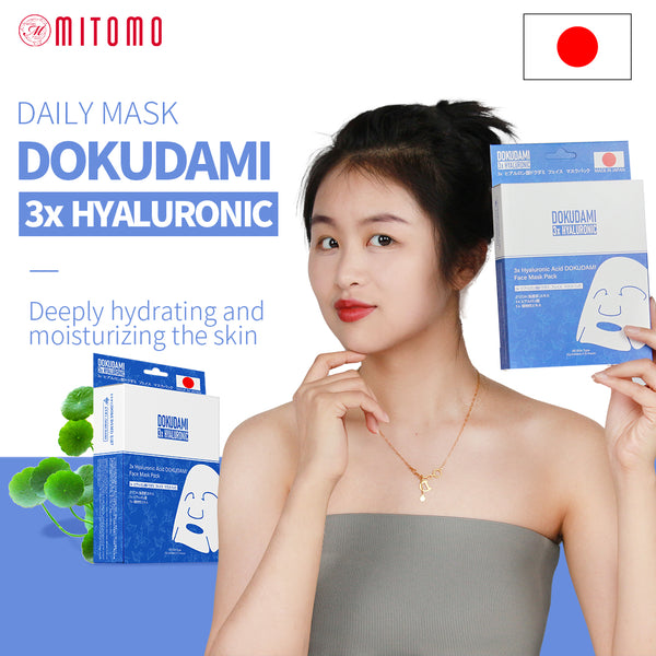 3x Hyaluronic Acid DOKUDAMI Face Mask Pack [DD001-B-027] - Mitomo 