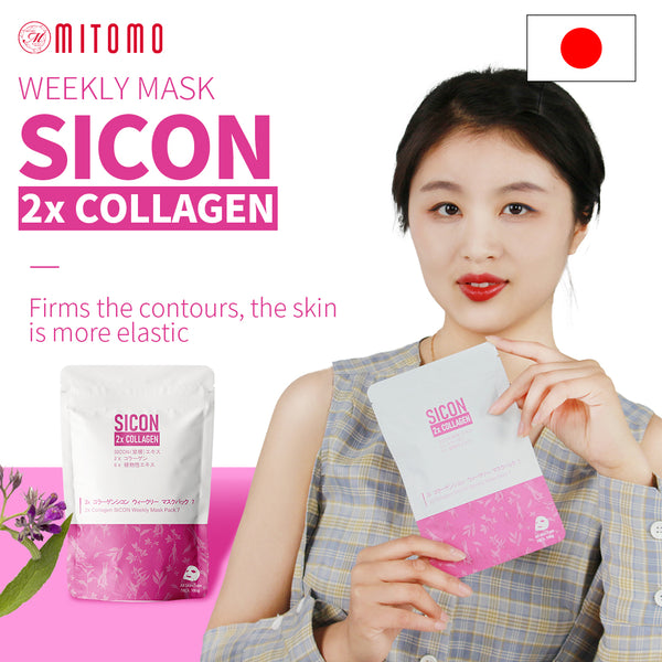 2x Collagen SICON Weekly Face Mask Pack 7 Sheets [SI001-A-100] - Mitomo 